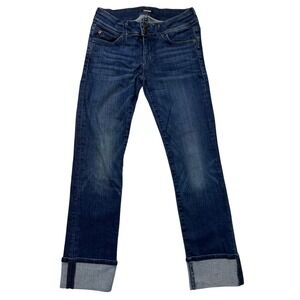 Hudson Jeans Ginny Crop Straight Jeans w/ Cuff Size 25 Dark Wash Denim USA